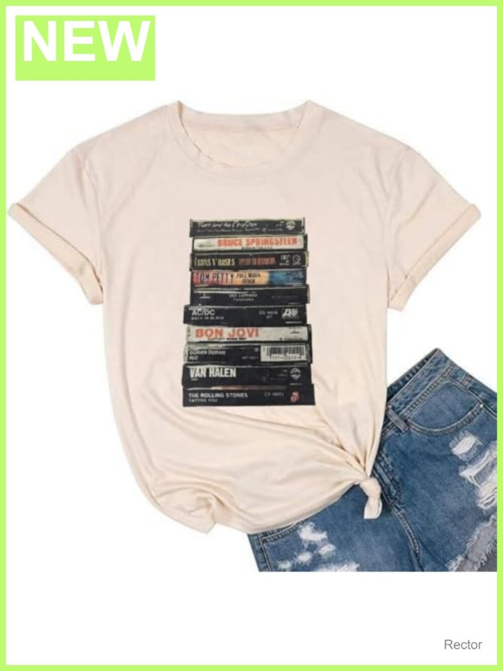 Women's Retro Rock Band Graphic T-Shirt V-Neck Short Sleeve Concert Tee